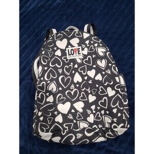Brighton Endless Love Small  Backpack Heart Print Black/White Zipper /Pockets BG